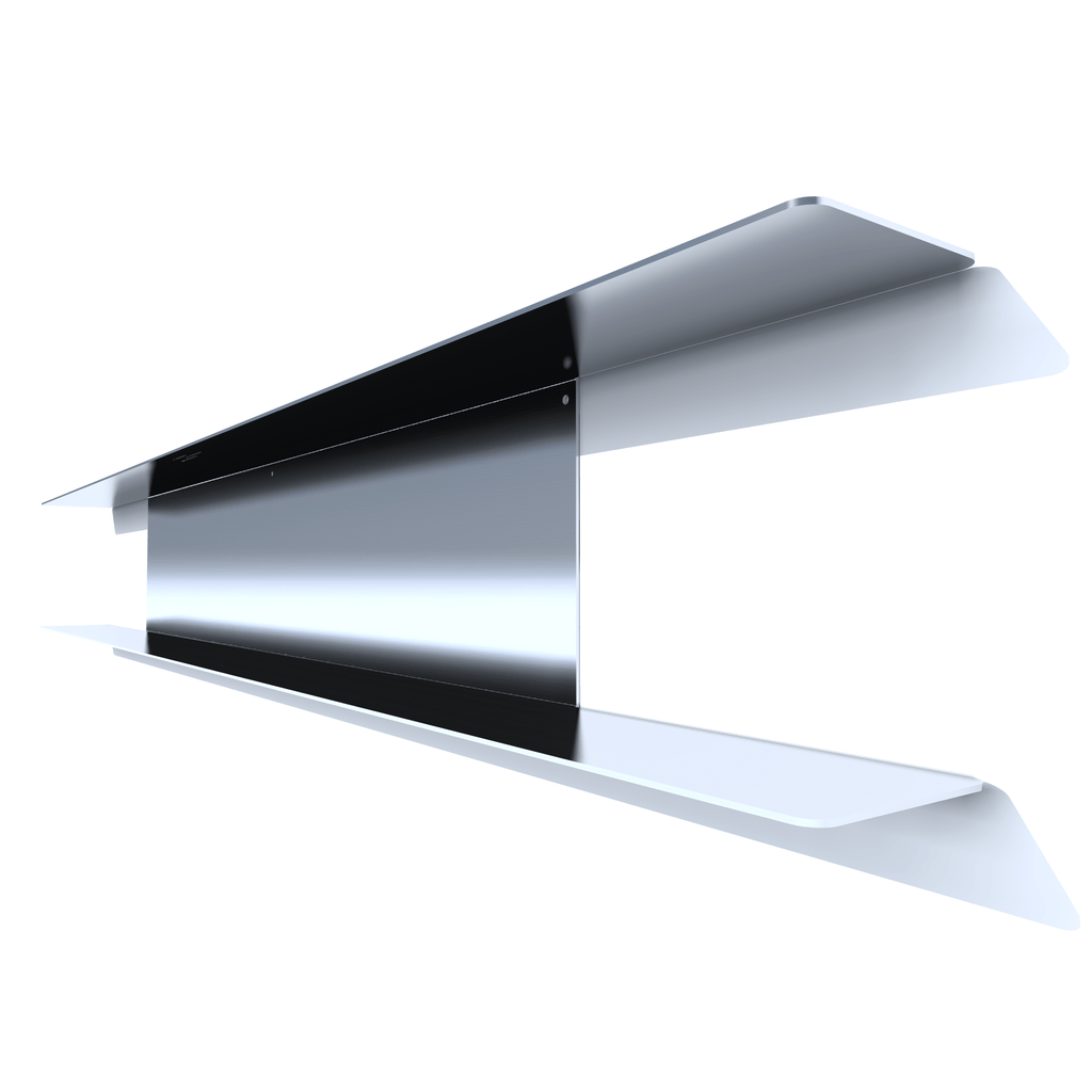 etagere murale metal DVD de 150 cm inox