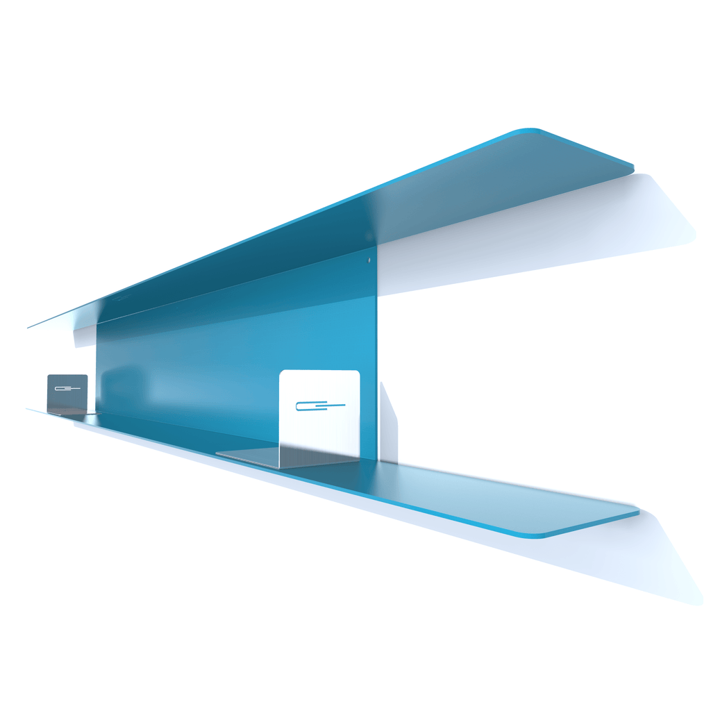 etagere murale metal DVD de 180 cm bleu