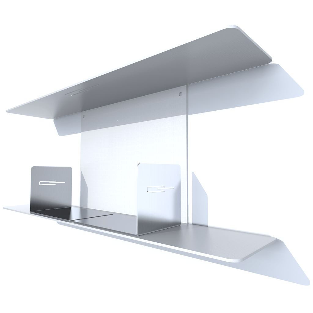 tablettes murales metal DVD de 70 cm blanc