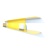 tablettes murales metal CD de 120 cm jaune