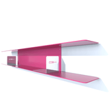 tablettes murales metal CD de 130 cm rose