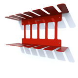 etagere en metal verre rouge